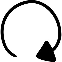 塗りつぶし一本線の手書き矢印のイラスト20（黒）