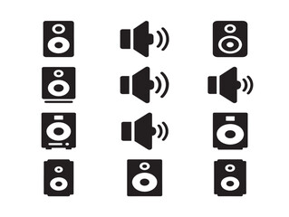 Powerful speaker audio silhouette with dynamic sound concept