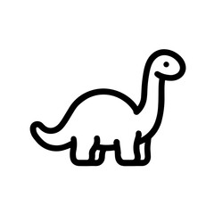 Fototapeta premium minimalist brontosaurus long neck dinosaur vector icon
