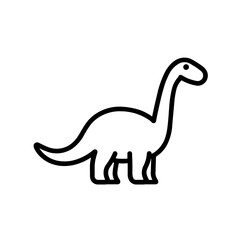 minimalist brontosaurus long neck dinosaur vector icon