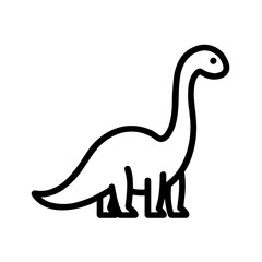 minimalist brontosaurus long neck dinosaur vector icon