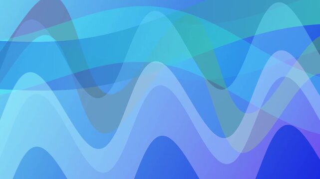 Dynamic abstract blue wavy background footage with fluid overlapping shapes and smooth digital gradient effect.