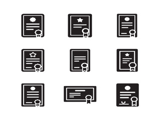 Official certificate silhouette with formal achievement concept