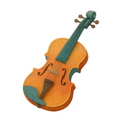 Fototapeta premium PNG Colorful illustrated violin design.