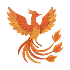 Fototapeta premium PNG Vibrant mythical phoenix illustration