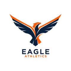 Obraz premium Eagle Athletics Logo Design with Wings Spread.
