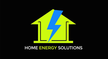 Home Energy Solutions Logo with Lightning Bolt and House Symbol.