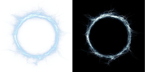 Electric storm scene with striking lightning, glowing energy, dynamic flashes, storm clouds, and dramatic thunder overlays for realistic weather visualization. © Serhii