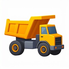 Fototapeta premium Vibrant yellow dump truck for construction and heavy industry use