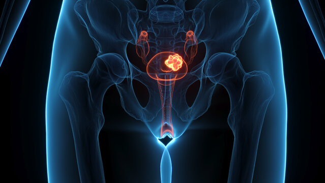 A Detailed 3D Depiction Of Uterine Cancer In An Adult Woman