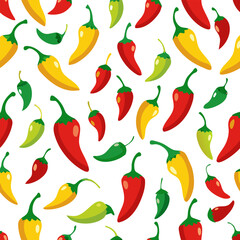 Chili pepper pattern background . white background 
