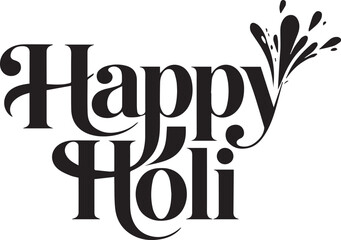Happy Holi Brush Typography &ndash; Clean and Elegant Calligraphy Art