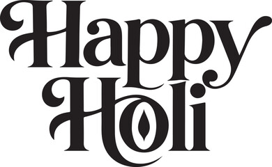 Happy Holi Festival Text Art &ndash; Minimal Handwritten Typography Design