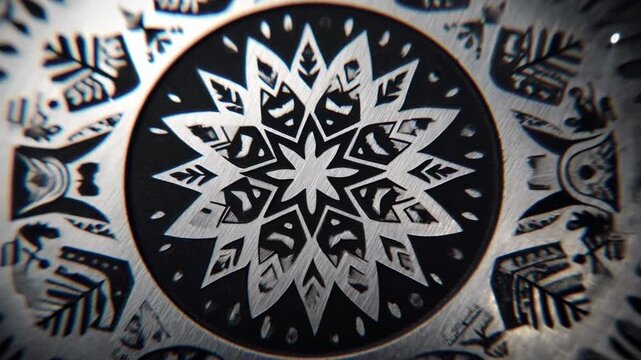 Closeup medium shot of laser engraving on metal mold surface showcasing detailed pattern creation and advanced mold customization techniques.