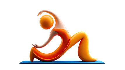 Dynamic Yoga Pose: A stylized figure in a graceful yoga posture, embodying flexibility, balance, and the serenity of mindful exercise. 