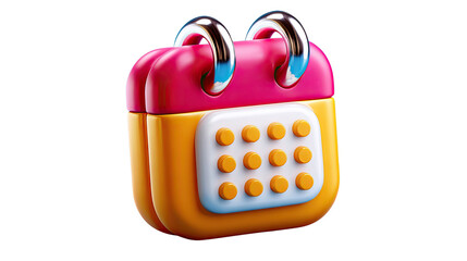 Calendar Icon Illustration: A vibrant and colorful calendar icon, perfect for illustrating time management, scheduling, or important dates. This modern and playful design.