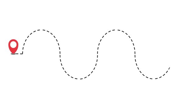 Animated Business Location Tracker Timeline Wavy Path Illustration