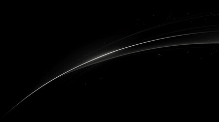 黒背景に流れる白い抽象的なラインと粒子