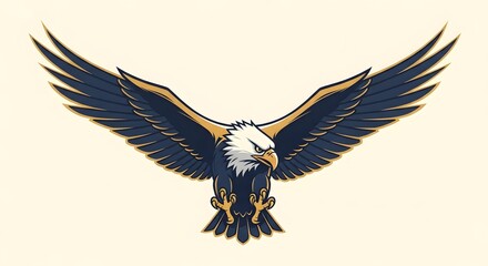 Eagle Graphic Design Illustration with Open Wings