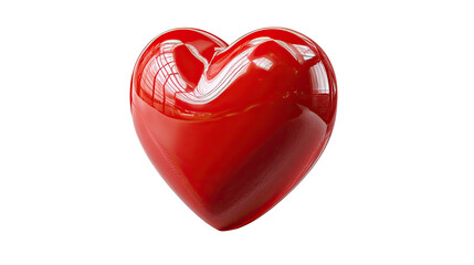 Shining Heart: A glossy red heart symbol, radiating a sense of love, care, and well-being. Capturing the essence of affection and emotional connection.