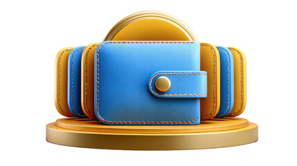 Digital Wallet: A contemporary and inviting image of a digital wallet, set against a backdrop of golden coins, which symbolizes secure transactions and financial growth.