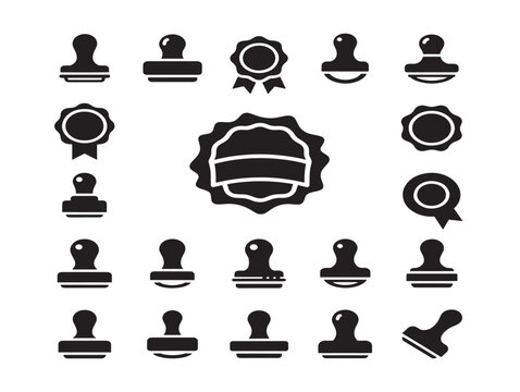 Official stamp seal silhouette with authoritative professional presence