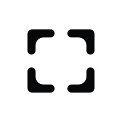 Minimalist focus target icon representing an expandable view, full screen mode, or a highlighted area for modern user interface design elements and interactive applications