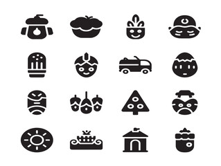 Creative souvenir icons silhouette set with travel memories theme © Saad