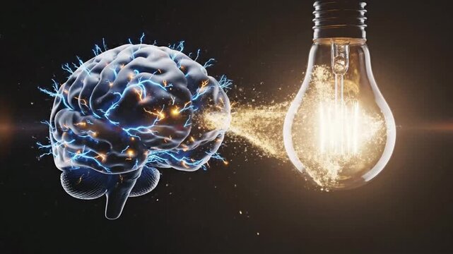 Explore connections between brain activity and creativity in art and science through visual elements and ideas