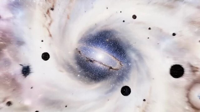 Exploring the wonders of the universe with colorful visuals of galaxies and cosmic elements in a digital art style