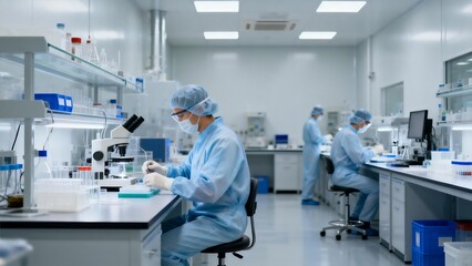 Obraz premium Scientists working in a laboratory