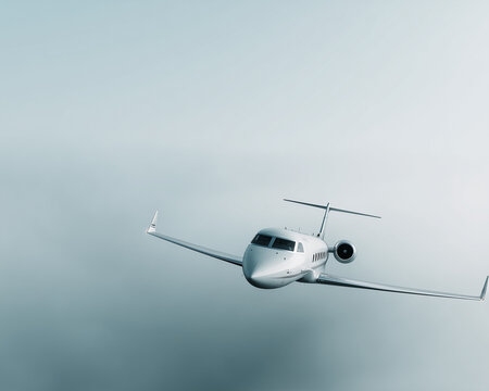 Privatjet im Flug &uuml;ber den Wolken. Exklusives Reisen, Business Aviation und Luxusmobilit&auml;t &ndash; Freiheit, Geschwindigkeit und globaler Lifestyle.