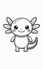 Fototapeta premium Charming Axolotl in a Playful Pose: A Whimsical Vector Illustration for Children's Designs, Educational Materials, and Animated Characters - Ideal for Kids' Books, Cute Clipart, Mascot Designs, and Ha