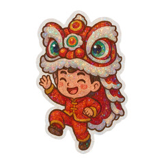 PNG Joyful child in dragon costume