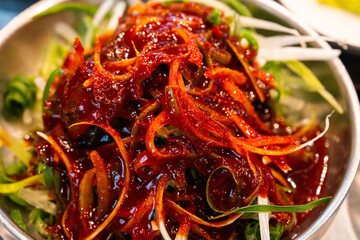 spicy seasoned scallion salad, Korean side dish for Korean BBQ