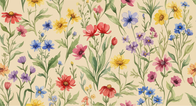 Fresh and Vibrant Floral Pattern for Textile and Craft Creations