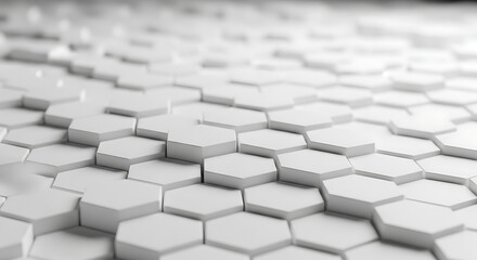 clean white hexagonal abstract background showcasing modern technology data and interconnected network concepts with depth of field.