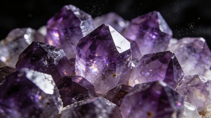 Obraz premium Elegant purple quartz cluster with vibrant lavender and amethyst colors
