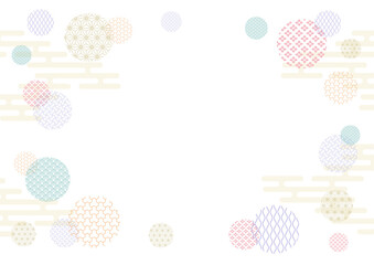 カラフルな和柄の背景デザイン