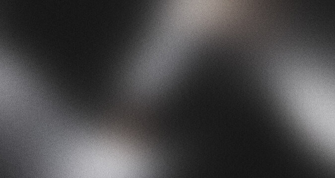 Soft silver and white light waves framing copy space on dark matte background with heavy grainy noise texture.