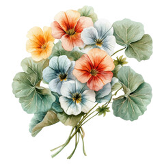 Colorful Flower Bouquet with Pastel Blooms Black Background