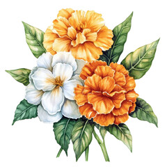 Vibrant Floral Bouquet with Bright Orange and White Flowers