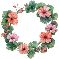Elegant Floral Wreath with Pink and Lavender Blooms