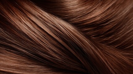 Fototapeta premium Close-Up of Silky Smooth Chestnut Hair with Rich Color and Luscious Texture for Beauty and Fashion Themes