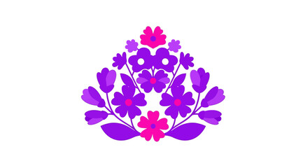 Naklejka premium Vibrant Floral Arrangement with Purple and Pink Hues.