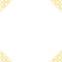 Obraz premium Minimalist Islamic geometric pattern corner border on white background. Clean line art design for certificates, cards, and stationery