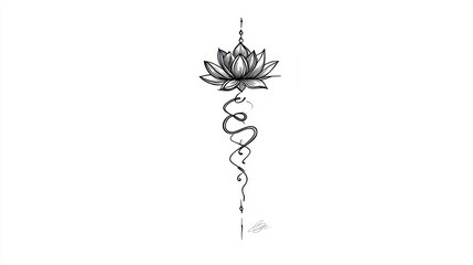Lotus Flower with Abstract Swirling Design