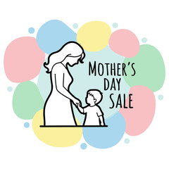 Mother's day sale advertisement with a mother and child