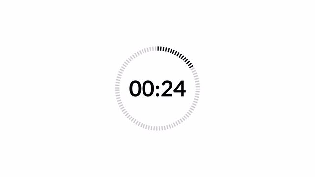 30-second timer countdown from 30 to 0 seconds, 30-second countdown animation.