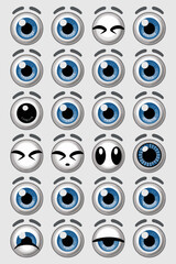 Expressive Eye Collection: Cartoon Eyes with Emotions, Illustrations Displaying  Feelings, Animated Characters Showing Sleep, Sadness, Surprise  Joy and  Wonder, Vector Set for Animation Projects, Gra